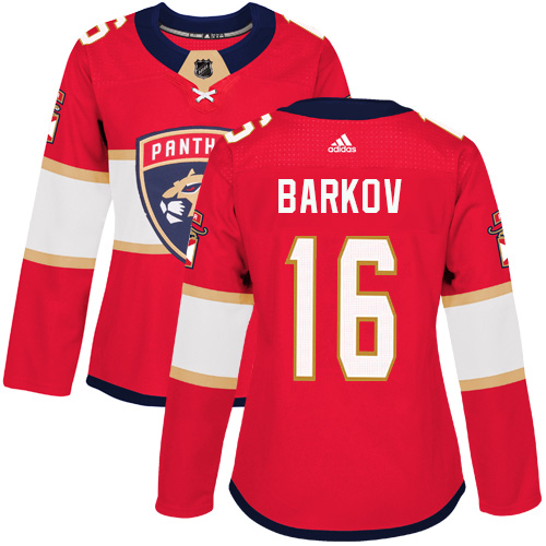 Adidas Florida Panthers 16 Aleksander Barkov Red Home Authentic Women Stitched NHL Jersey